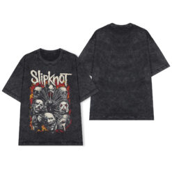 Áo thun rock Slipknot Oldskull - D11 (wash xám đen)