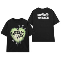 Áo thun rock vintage Green Day Green Heart - B113