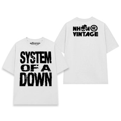 Áo thun rock vintage System of a Down – D28 (trắng)