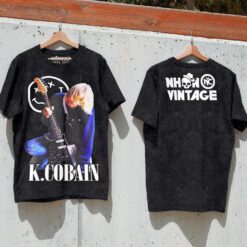 Áo thun rock vintage Kurt Cobain - D31 (wash xám đen)
