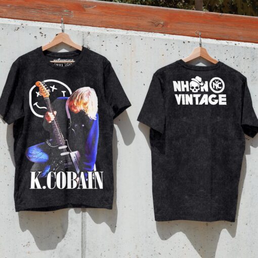 Áo thun rock vintage Kurt Cobain - D31 (wash xám đen)