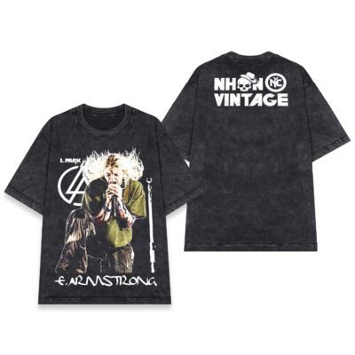 Áo thun rock vintage Linkin Park Emily Armstrong - SPD3 (wash xám đen)