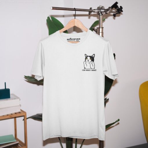 Áo thun vintage I DO WHAT I WANT - D33 (trắng)