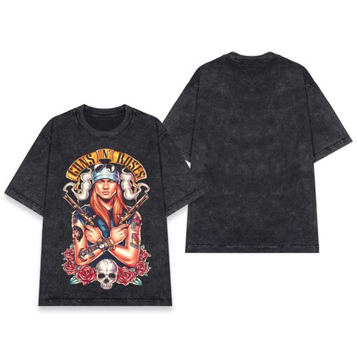 Áo thun rock vintage Axl Rose - D35 (wash xám đen)