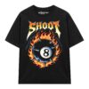 Áo thun streetwear vintage SHOOT Flaming 8 Ball - B124