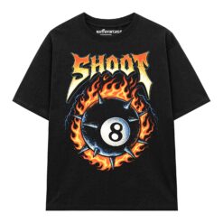 Áo thun streetwear vintage SHOOT Flaming 8 Ball - B124