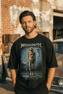 Áo thun rock vintage Megadeth Requiem for Time – B125
