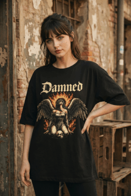 Áo thun streetwear DAMNED Fallen Angel – B127