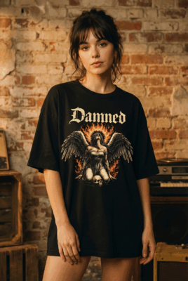 Áo thun streetwear DAMNED Fallen Angel – B127
