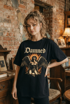 Áo thun streetwear DAMNED Fallen Angel – B127