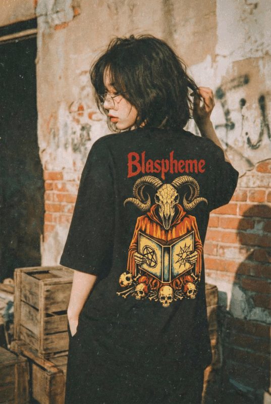 Áo thun dark streetwear Blaspheme - B128