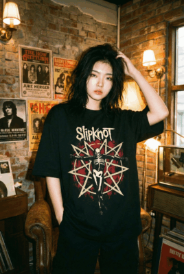 Áo thun rock vintage Slipknot Skeleton – B129