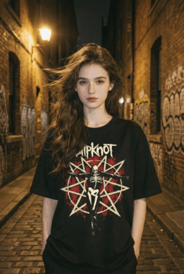 Áo thun rock vintage Slipknot Skeleton – B129