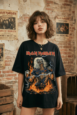 Áo thun rock vintage Iron Maiden Eddie Unchained – B130