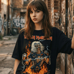 Áo thun rock vintage Iron Maiden Eddie Unchained – B130