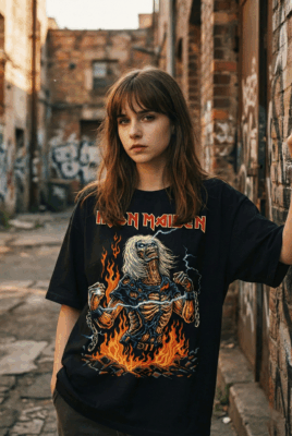 Áo thun rock vintage Iron Maiden Eddie Unchained – B130