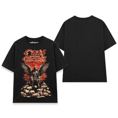 Áo thun rock vintage Ozzy Osbourne Dark Wings – B131