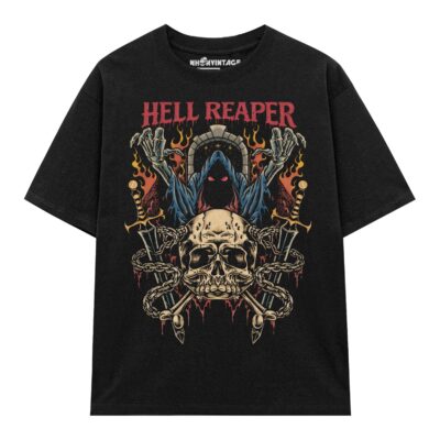 Áo thun dark streetwear Hell Reaper – B132