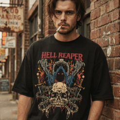 Áo thun dark streetwear Hell Reaper – B132