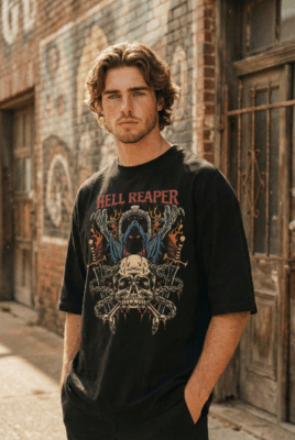 Áo thun dark streetwear Hell Reaper – B132