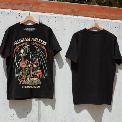 Áo thun dark streetwear Hellbeast Awakens – B133