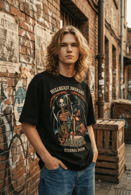 Áo thun dark streetwear Hellbeast Awakens – B133