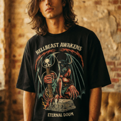 Áo thun dark streetwear Hellbeast Awakens – B133