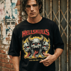 Áo thun dark streetwear Hellskulls – B134
