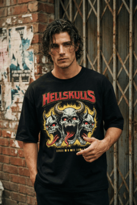 Áo thun dark streetwear Hellskulls – B134