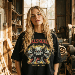 Áo thun dark streetwear Hellskulls – B134