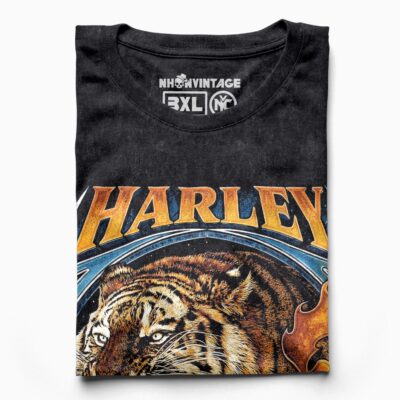 Áo thun vintage Harley Tiger Living Free – D38