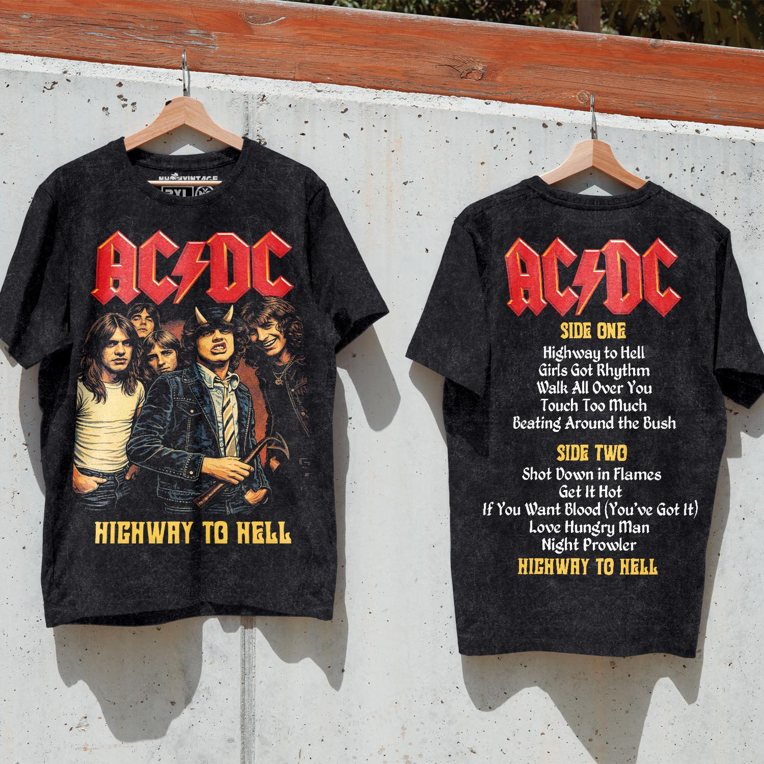 Áo thun rock vintage ACDC Highway to Hell - D42 Áo thun rock vintage ACDC Highway to Hell - D42