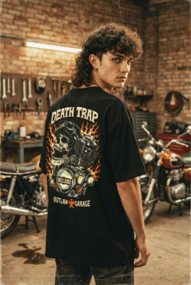 Áo thun motor streetwear vintage Death Trap - D43