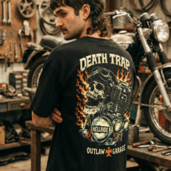 Áo thun motor streetwear vintage Death Trap - D43