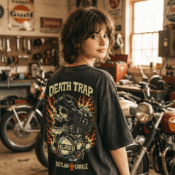 Áo thun motor streetwear vintage Death Trap - D43