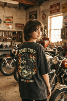 Áo thun motor streetwear vintage Death Trap - D43