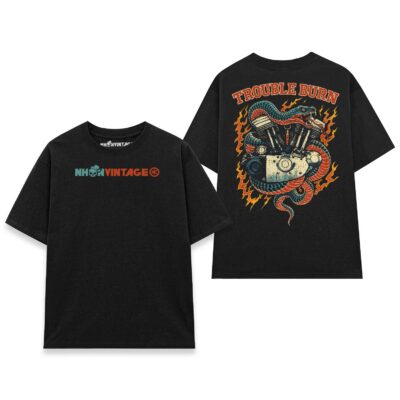 Áo thun streetwear vintage Trouble Burn – D44