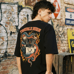 Áo thun streetwear vintage Trouble Burn – D44