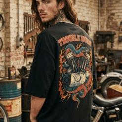 Áo thun streetwear vintage Trouble Burn – D44