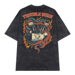 Áo thun streetwear vintage Trouble Burn – D44