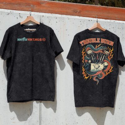 Áo thun streetwear vintage Trouble Burn – D44