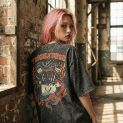 Áo thun streetwear vintage Trouble Burn – D44