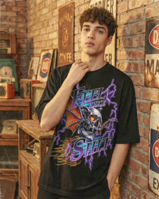 Áo thun streetwear vintage Feel Like Sh*t Thunder Demon – D37