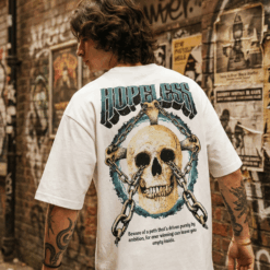 Áo thun dark streetwear Hopeless Skull Chain – W18