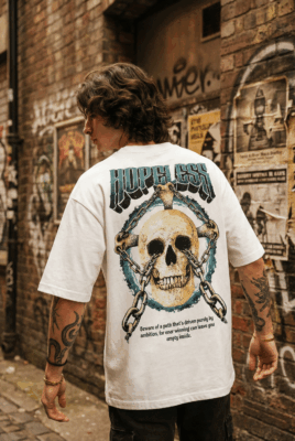 Áo thun dark streetwear Hopeless Skull Chain – W18