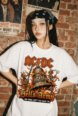 Áo thun rock vintage ACDC Hells Bells – W19