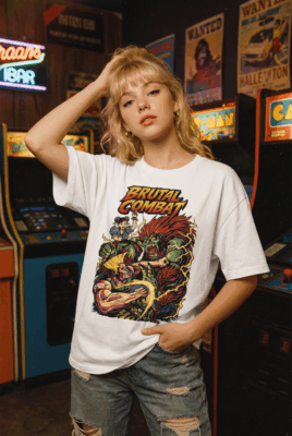 Áo thun streetwear vintage Brutal Combat – W23