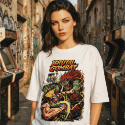 Áo thun streetwear vintage Brutal Combat – W23