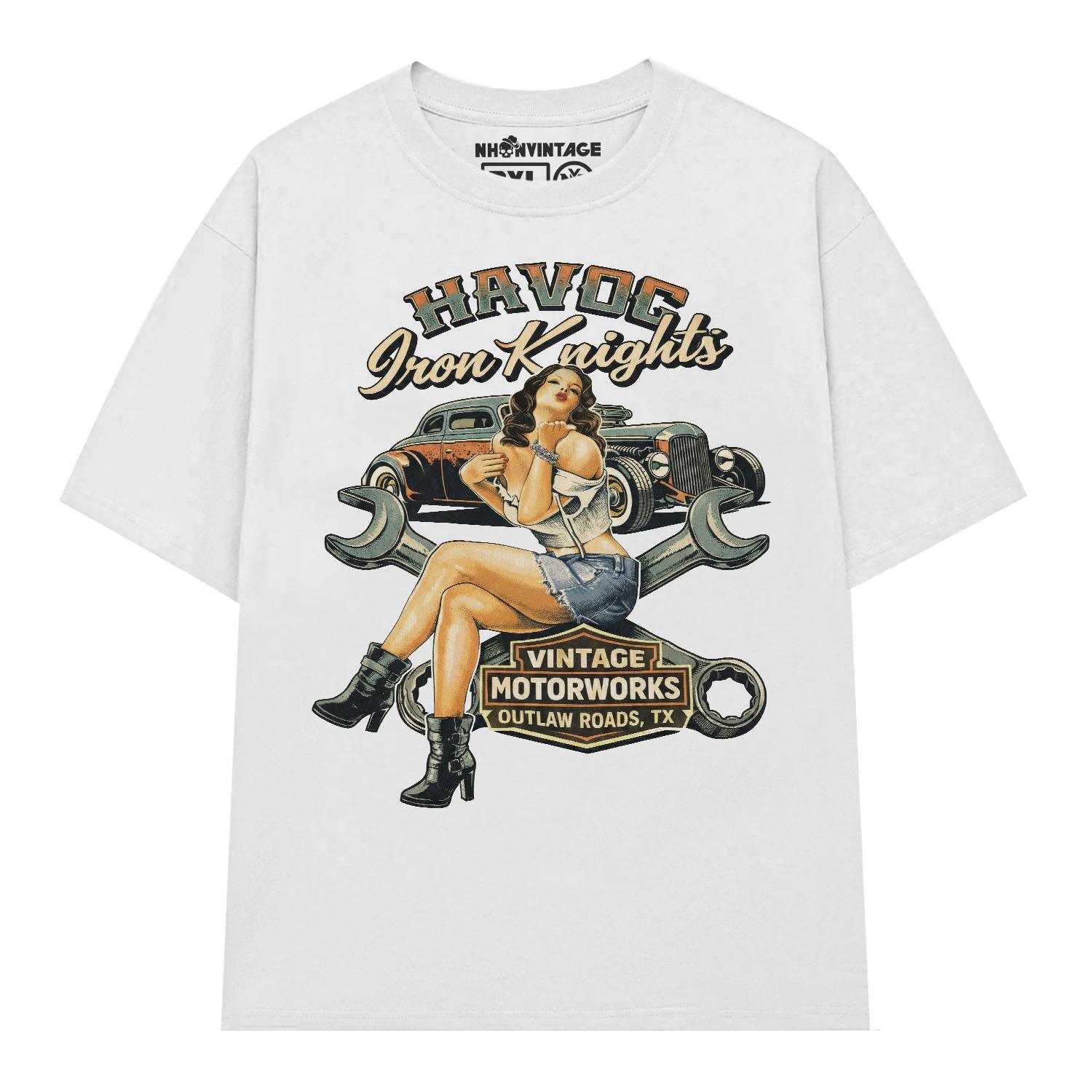 Áo thun streetwear vintage Havoc Iron Knights – W24 Áo thun streetwear vintage Havoc Iron Knights – W24