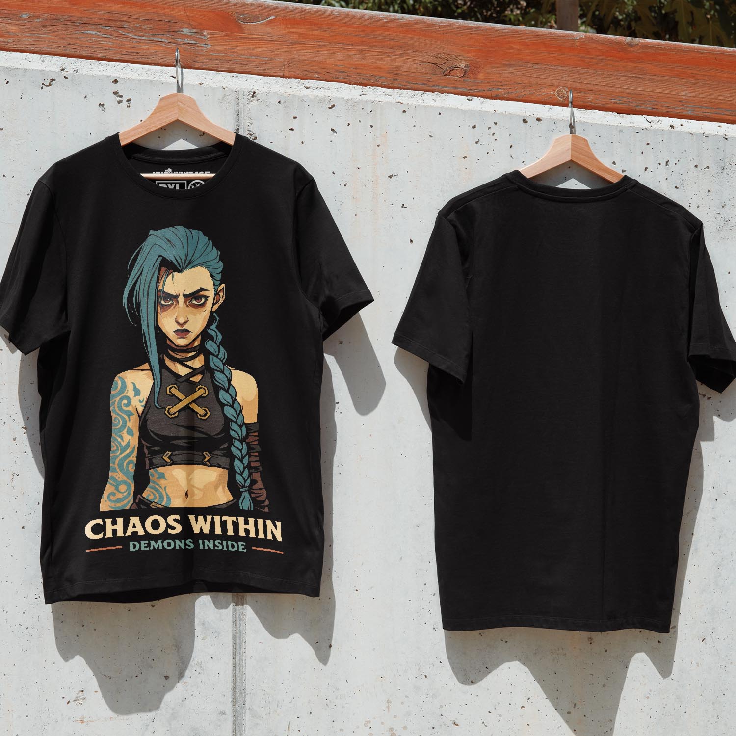 Áo thun streetwear LOL Jinx Chaos Within Demons Inside – SPB4 Áo thun streetwear LOL Jinx Chaos Within Demons Inside – SPB4
